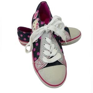 Hello Kitty Sanrio gray pink polka dots sneakers size 1